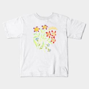 Midnight Meadow Floral Kids T-Shirt